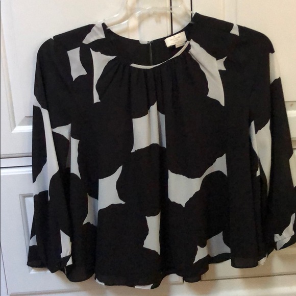 Black crop top blouse - Picture 1 of 3